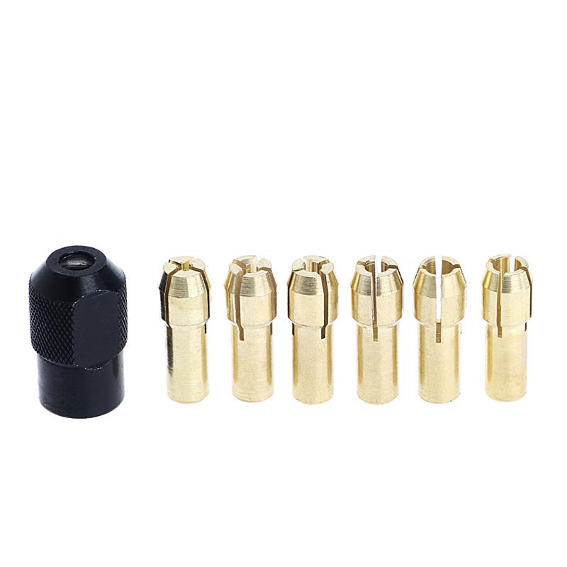 Bộ phụ kiện 7 chiếc ống kẹp bằng đồng 1.0 / 1.6 / 2.0 / 2.4 / 3.0 / 3.2 + Phụ kiện công cụ quay M8 * 0.75