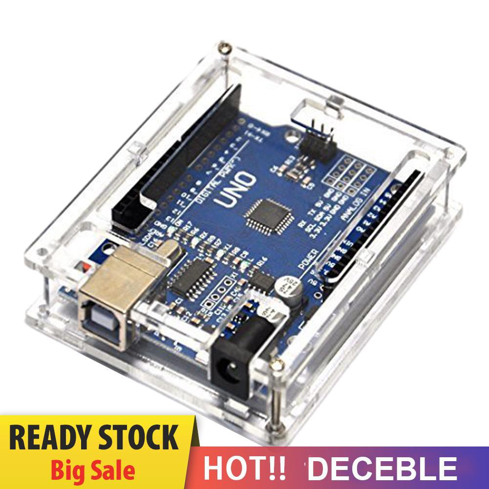 Bộ Bảng Mạch Arduino Atmega328P Ch340G Uno R3 + Cáp Usb + Hộp Acrylic