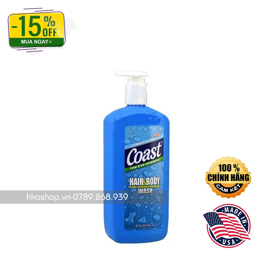 COAST Hair & Body Wash - Sữa tắm gội 2 in 1 dành cho nam 532 ml