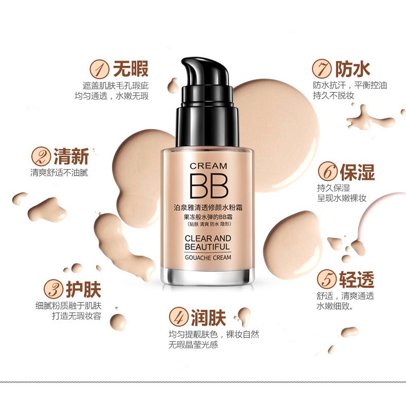 Kem che khuyết điểm BB cream Kem nền nội địa Trung Bioaqua trắng da Surica BA02 (30ml)