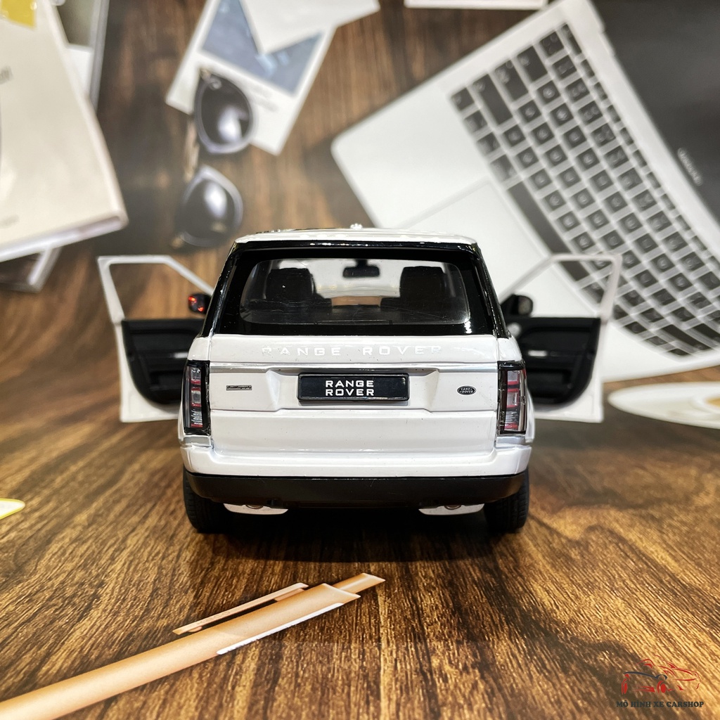 Mô hình xe ô tô trưng bày Range Rover Land Rover hãng Rastar tỉ lệ 1:24 màu trắng