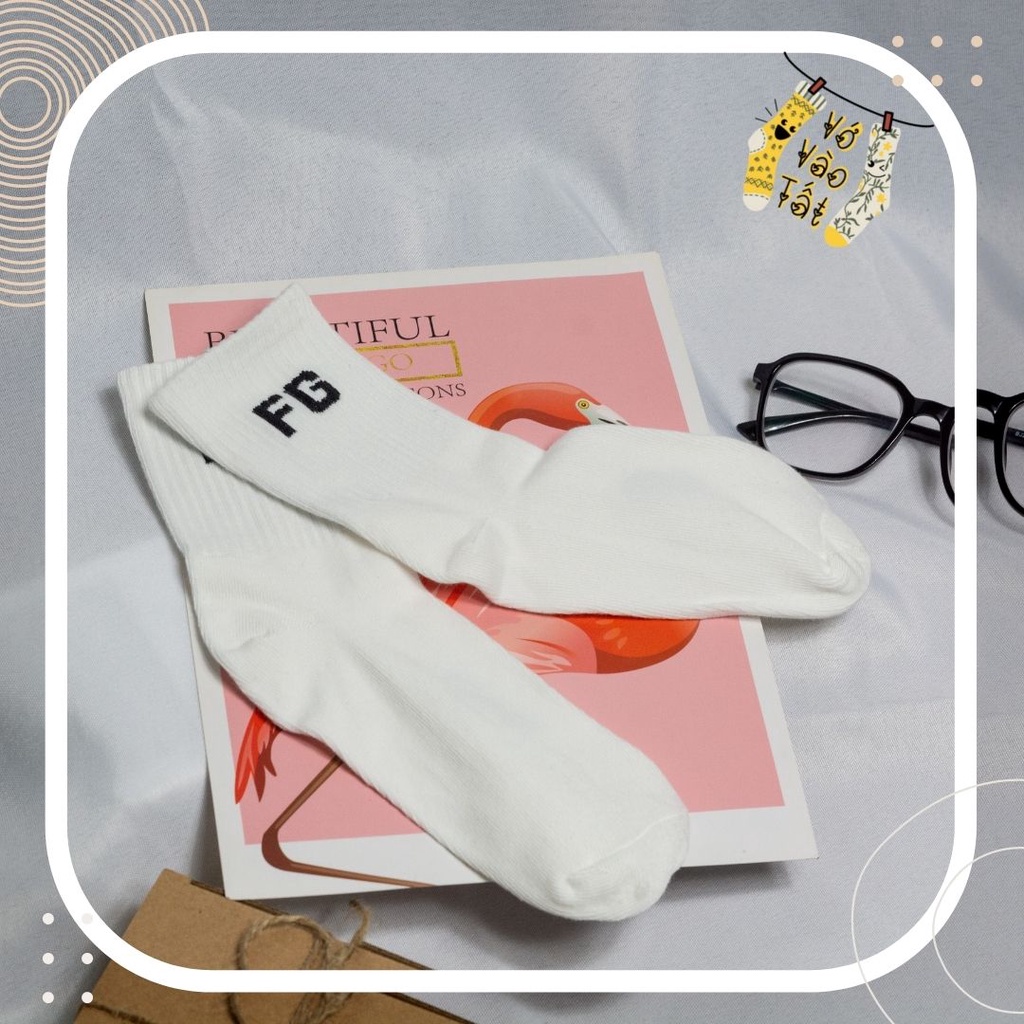TẤT VỚ UNISEX IN CHỮ CÁ TÍNH TRƠN