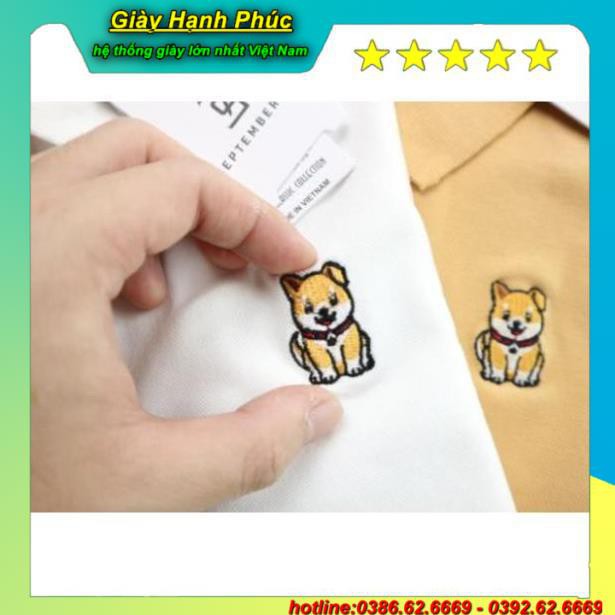 [Mã SKAMSALE06 giảm 10% tối đa 100K đơn 150K] Áo thun nam có cổ, áo phông nam, ngực thêu chú chó Hariko, Qa_store | BigBuy360 - bigbuy360.vn