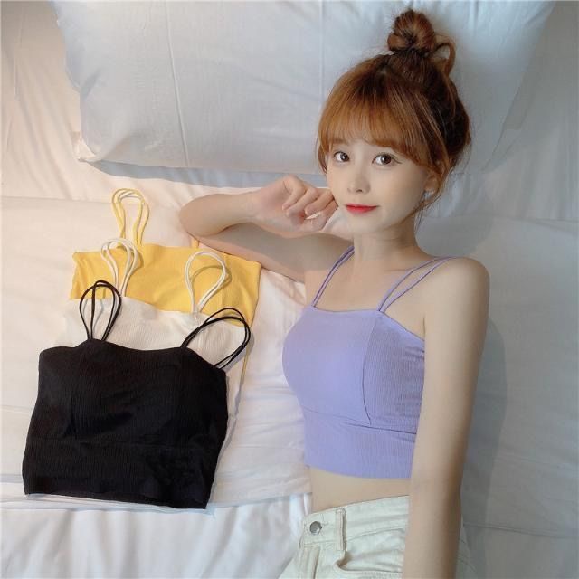 【Yuki】ÁO 2 dây bra có mút ngực xinhh | BigBuy360 - bigbuy360.vn