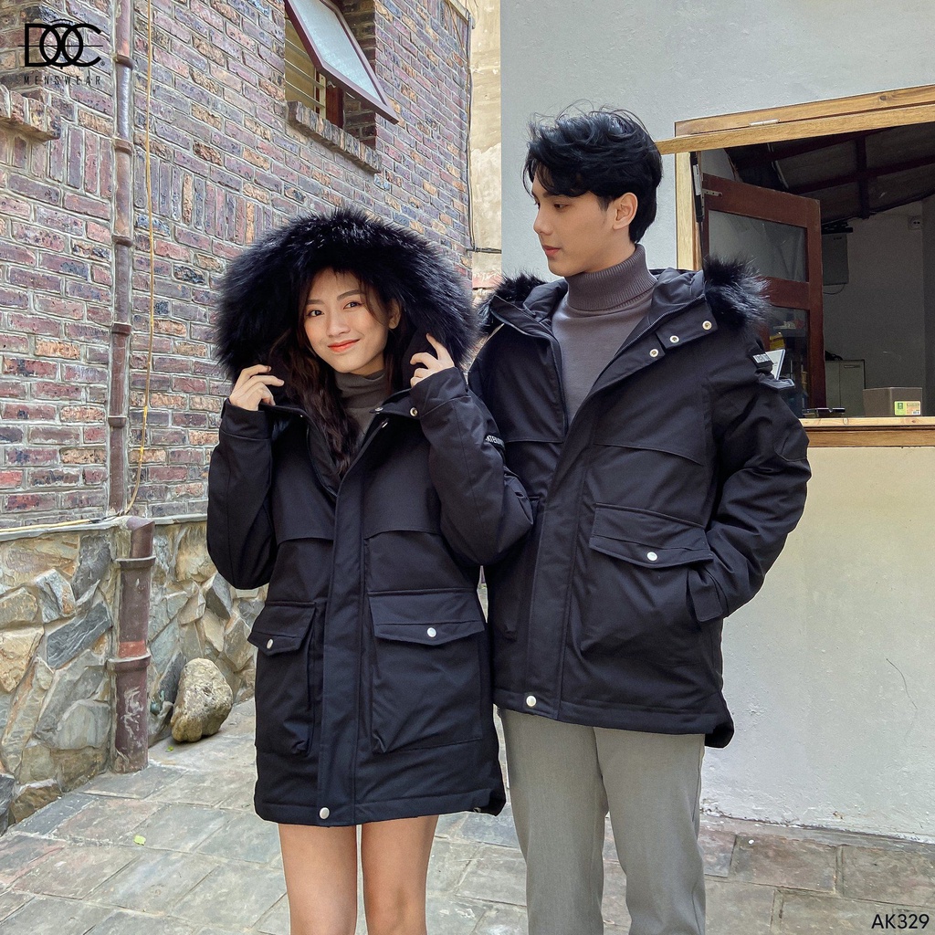 Áo Parka Lông Vũ phối mũ lông cao cấp - AK329