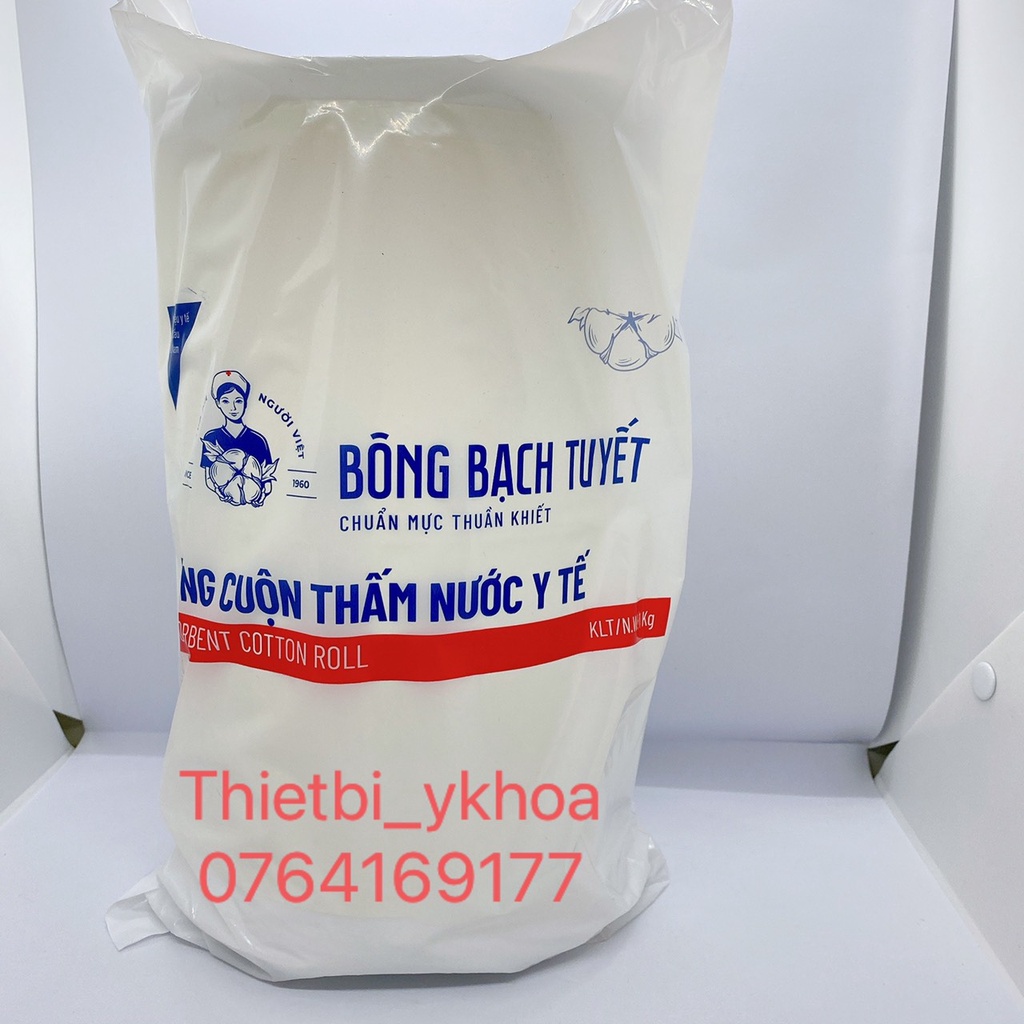 Bông Y Tế Cuộn - loại 1kg - BÔNG BẠCH TUYẾT