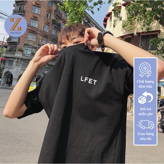 Áo thun tay lỡ ZONE UNISEX áo thun tay lỡ họa tiết LFET cotton cao cấp