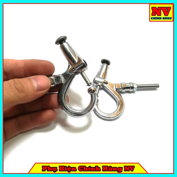 Móc Treo Đồ Xe Máy Có Nút Bấm Zin - Màu Bạc