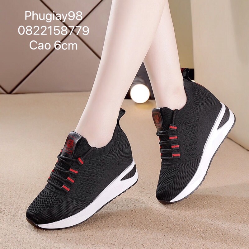 Giầy thể thao đế độn tăng chiều cao 6cm hàng quảng Châu kèm ảnh thật (Hàng ORDER)