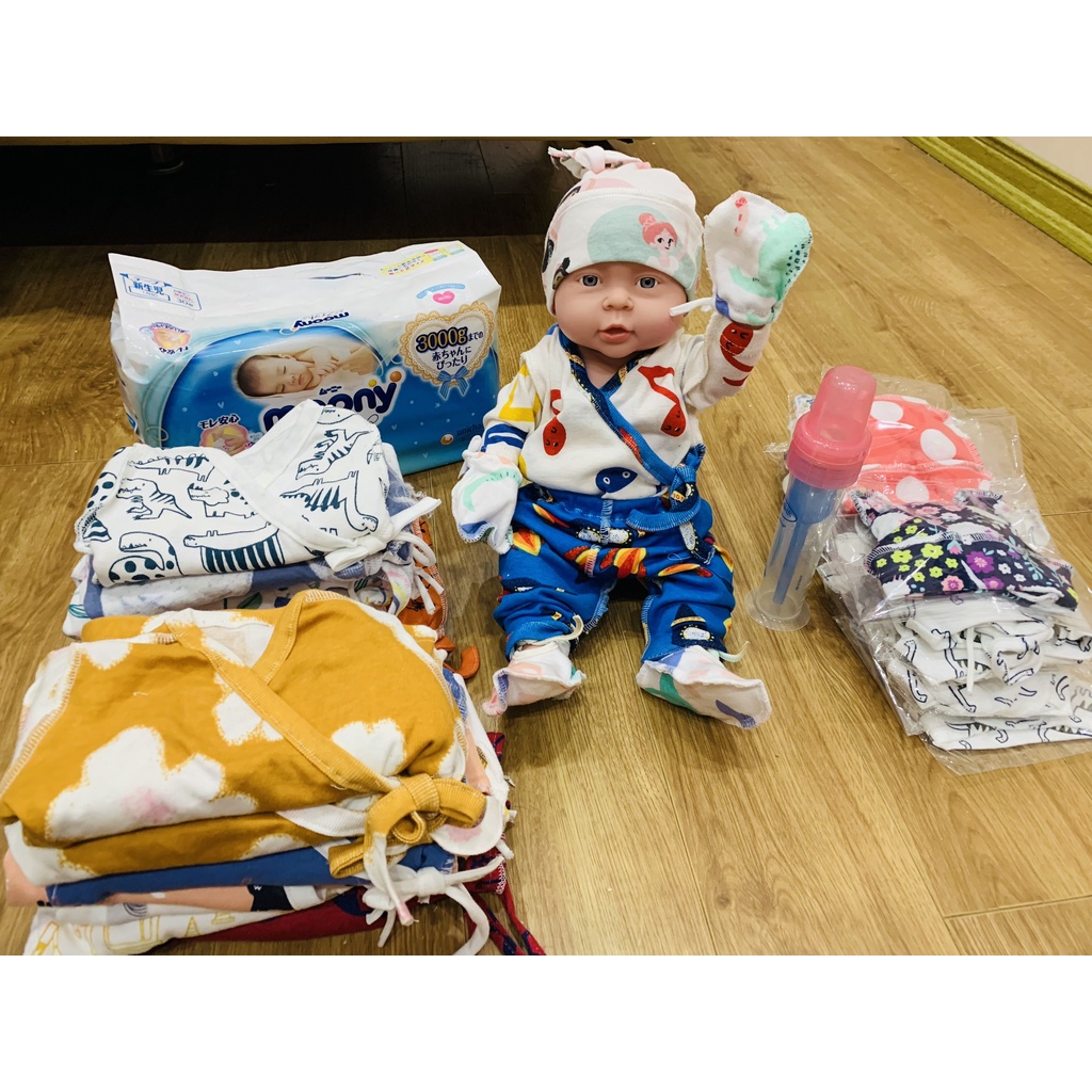 Bộ quần áo cho trẻ sinh non thiếu tháng ✨𝙎𝙞𝙯𝙚 𝙧𝙞𝙚̂𝙣𝙜✨Bộ dây buộc 100% cotton tự nhiên