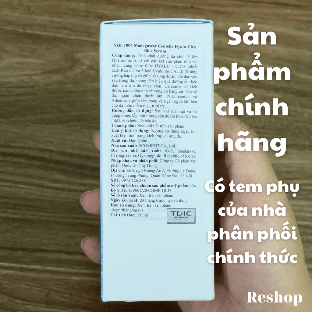 Tinh chất cấp ẩm Skin1004 Madagascar Centella Hyalucica Blue Serum 50ml