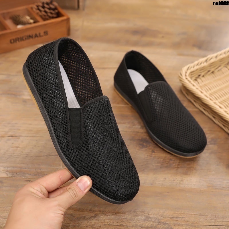 Giày Vải Lưới Cổ Điển Khử Mùi > Giày Kung Fu Màu Đen Có Thể Gập Lại Cho Nam Giới {$$