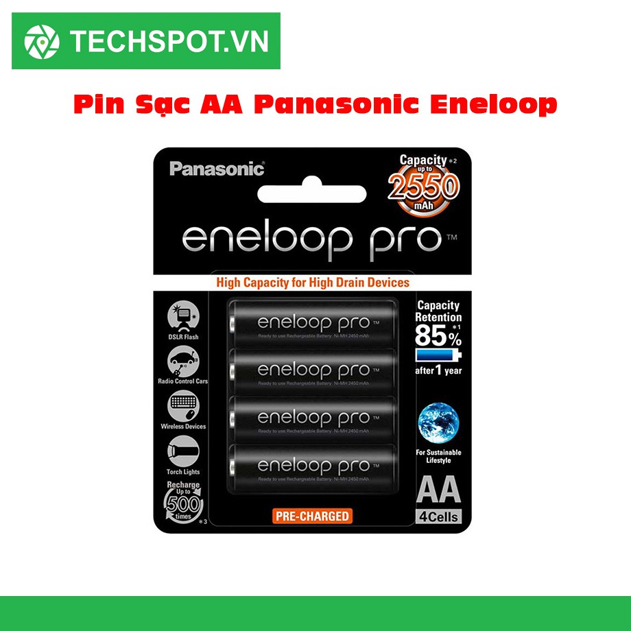 [Mã SKAMA06 giảm 8% đơn 250k]Bộ Pin Sạc Panasonic ENELOOP Pro 2500mah- Chính Hãng