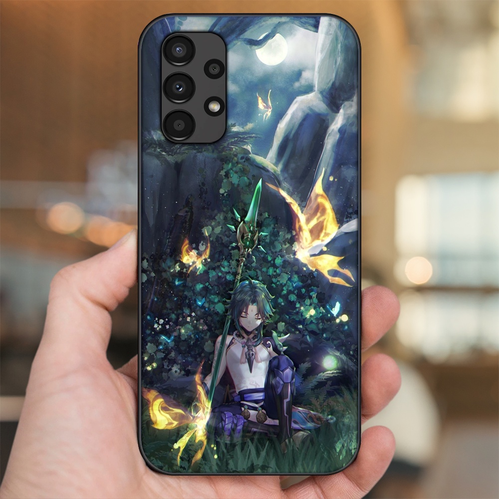 Ốp lưng Samsung A53, A72, A73 viền đen in hình Xiao Genshin Impact