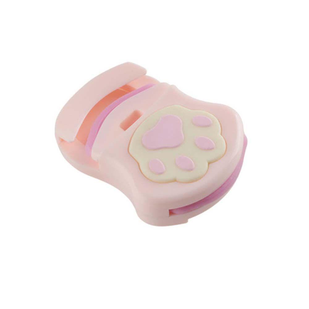 DELMER Kẹp Bấm Mi Mini Bằng ABS Lâu Trôi Thiết Kế Hình Móng Vuốt Mèo Dễ Thương