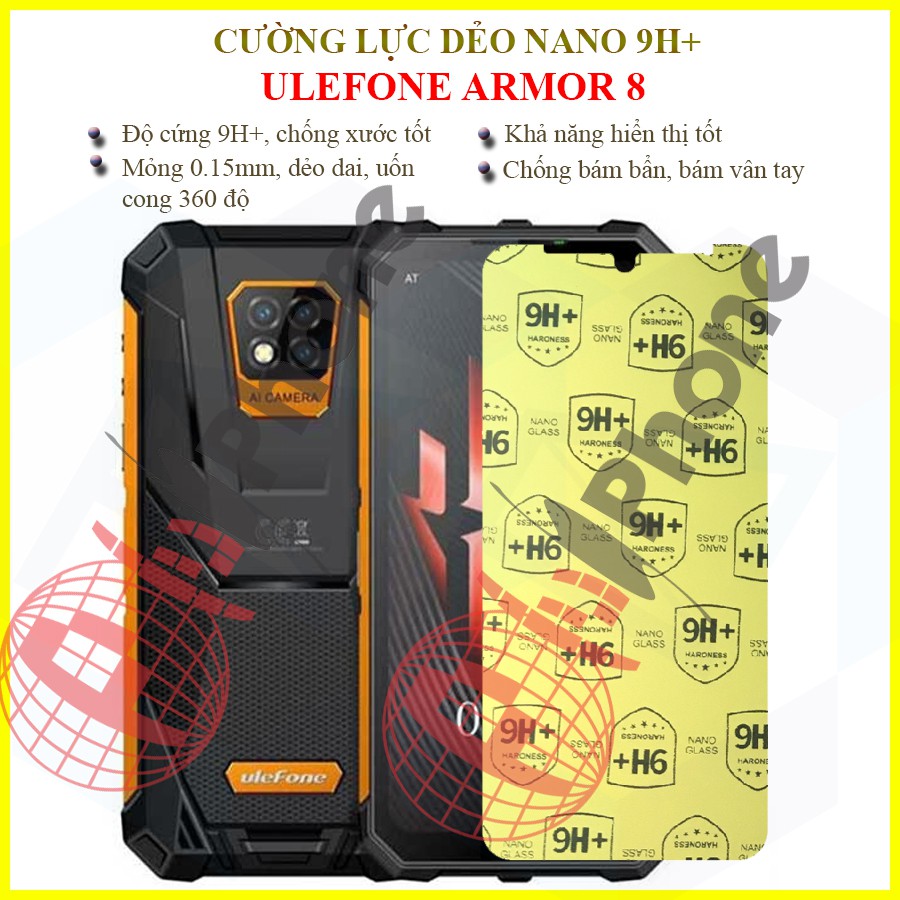 Dán cường lực dẻo nano trong suốt cho Ulefone Armor 8