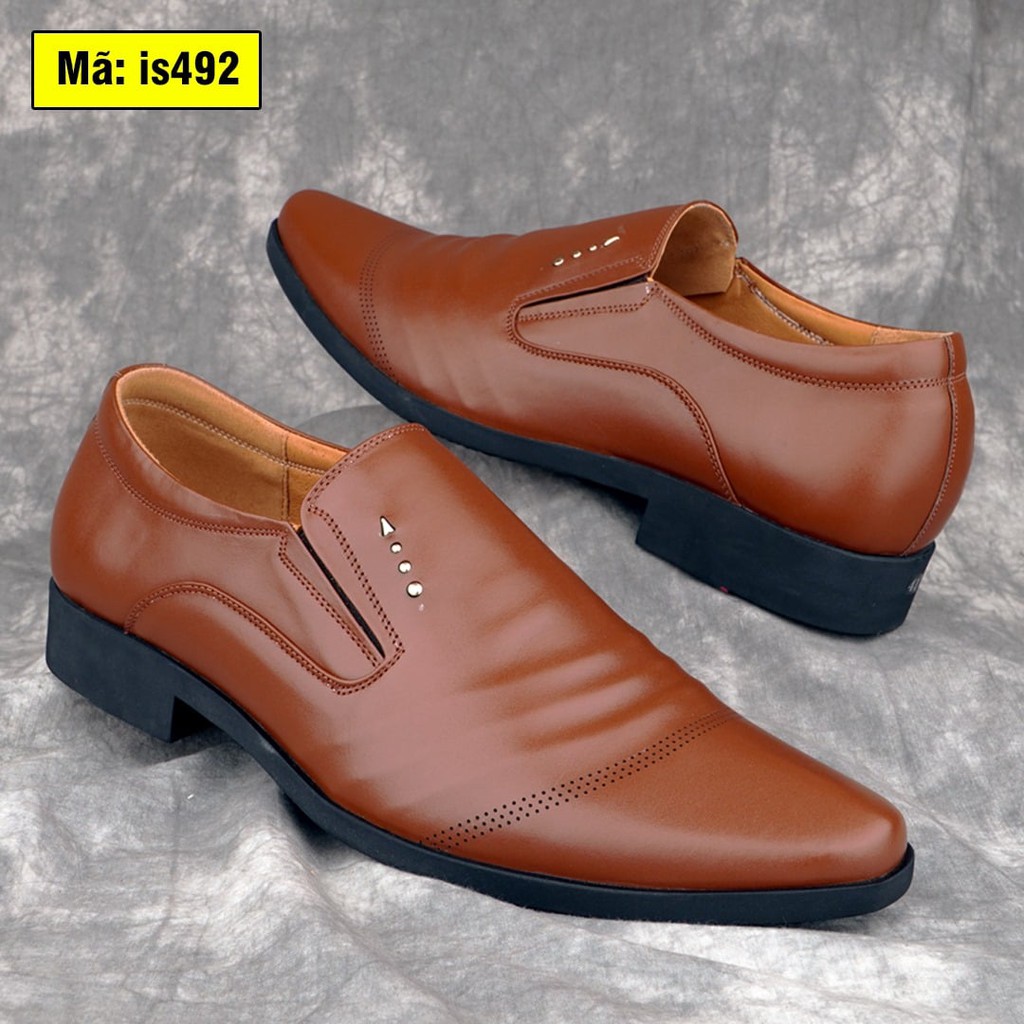 Giày Nam Công sở da bò thật Ishoesvn IS492