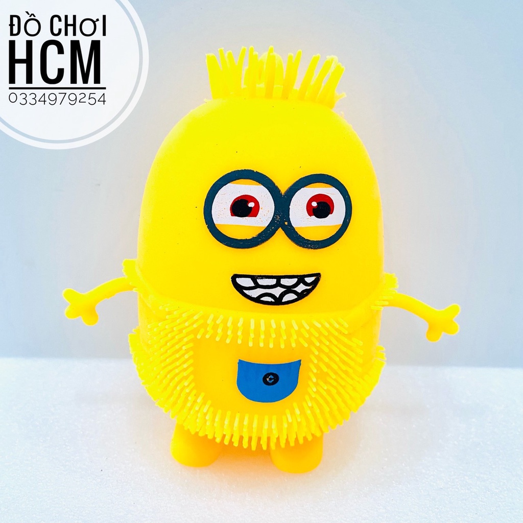 [CÓ ĐÈN - LOẠI LỚN] Đồ chơi xả stress, bóp bong bóng đàn hồi hình Minion, đồ chơi bóp tay bằng silicon giảm căng thẳng