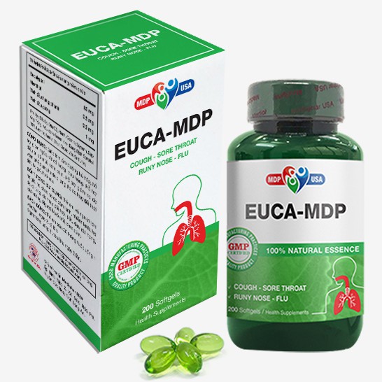 Euca MDP – Hỗ trợ điều trị ho do viêm họng, viêm phế quản, ngăn ngừa cảm cúm (Hộp 200v)
