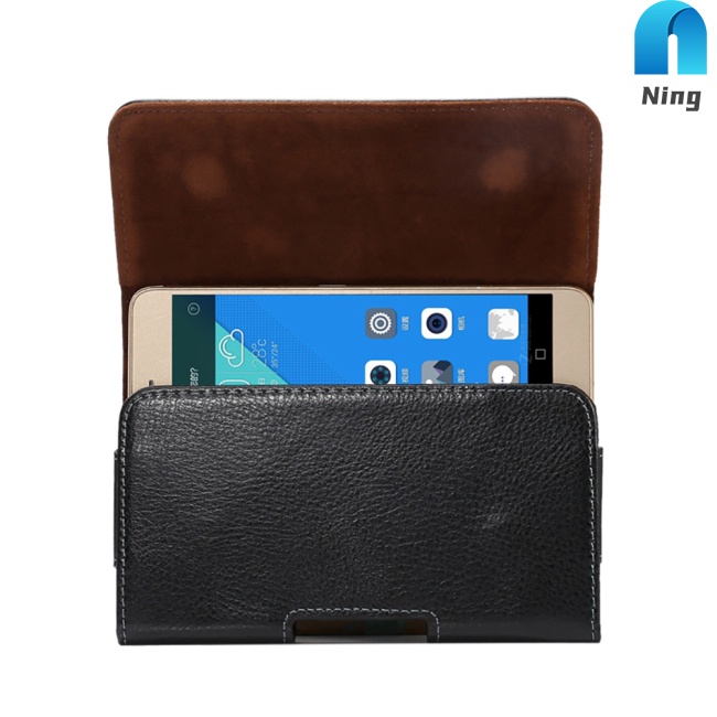 Ning Túi Đựng Điện Thoại Đeo Ngang Hông Họa Tiết Da Trái Vải Một Lớp Thông Dụng Tương Thích Với iPhone