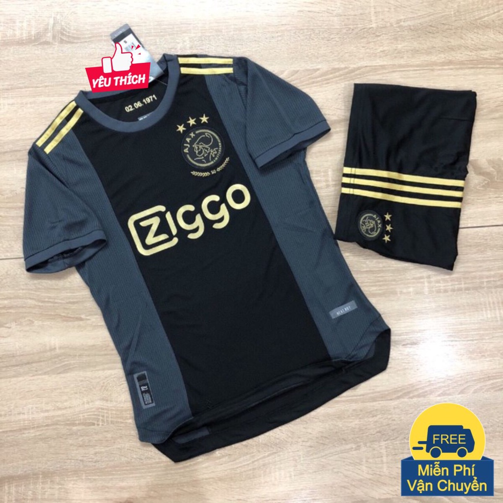 Áo Bóng Đá Đẹp Ajax Màu Xám Đen 2021 Cực Chất Vải Thái- Áo Đấu Đẹp PP bởi Be Happy Sport