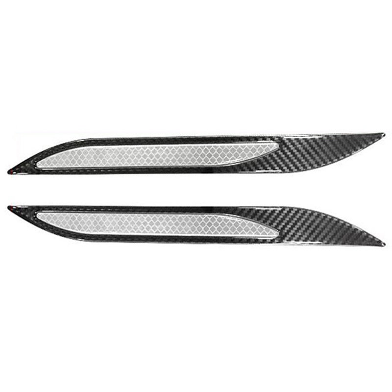 2 Miếng Dán Phản Quang Họa Tiết Sợi Carbon Chống Trầy Cho Xe Hơi