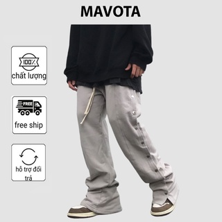 Quần thun ống rộng Mavota quần ống suông nam khuy nút trơn QK006