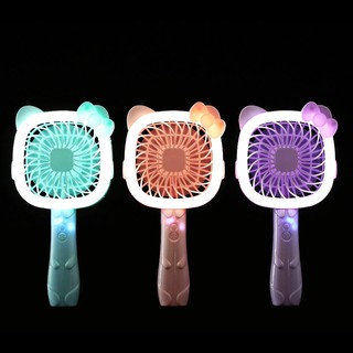 Quạt mini có đèn LED sạc USB hình mèo Hello Kitty