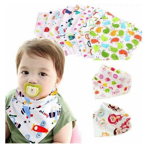 SET 3 KHĂN TAM GIÁC Cotton CÚC BẤM CHO BÉ,KHĂN VẠT CHÉO BẤM CÚC,KHĂN QUÀNG CỔ CHO BÉ