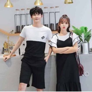 Có sẵn Set đồ đôi áo nam váy nữ maxi