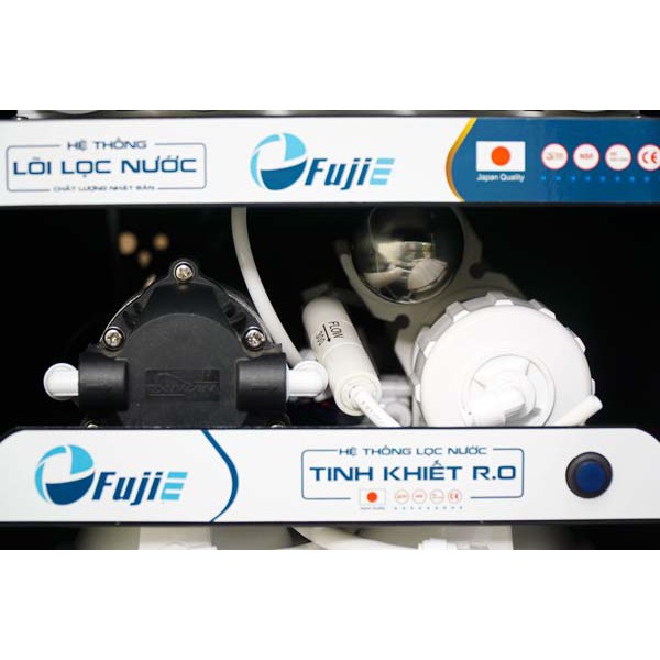 Máy lọc nước tinh khiết RO FujiE RO-1100UV CAB HYDROGEN (10 lõi lọc, tủ cường lực Temper chống vỡ, vòi gạt cao cấp)