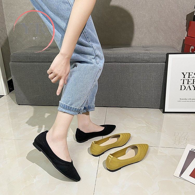 Giày Búp Bê Nữ Mũi Nhọn Thoải Mái Plus Size 35-43