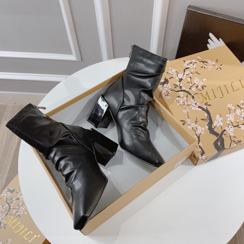❤️ HÀNG FULLBOX CÓ SẴN♥️ bốt nhăn gót vuông 9cm