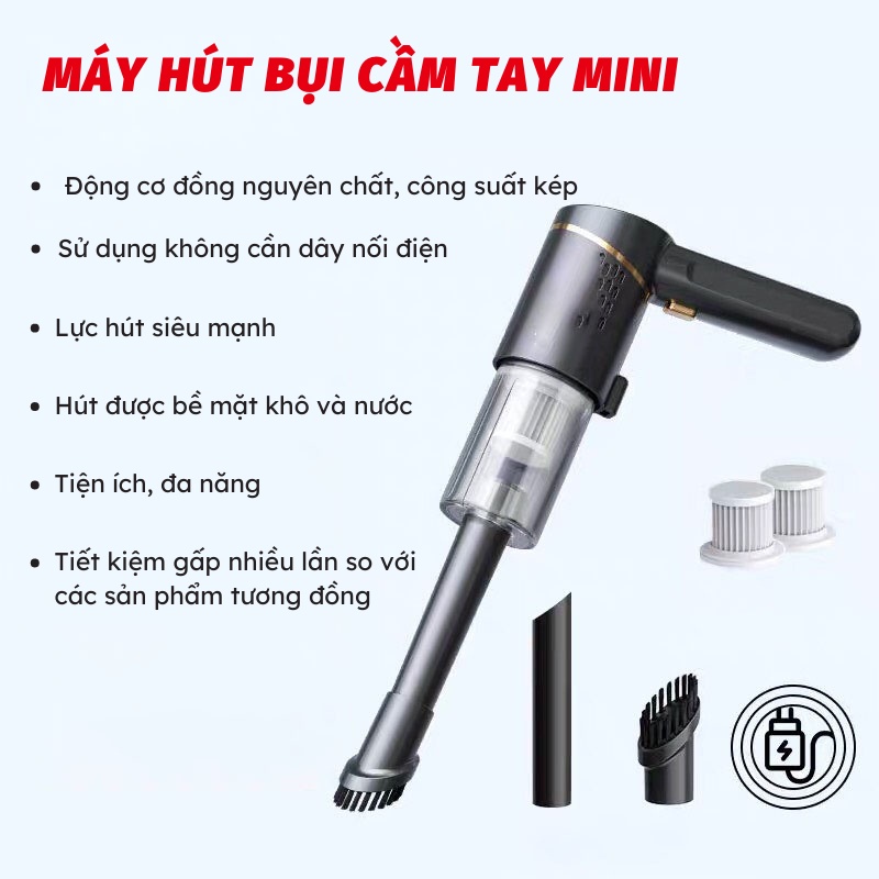 Máy Hút Bụi Mini Máy Hút Bụi Không Dây Cầm Tay Đa Chức Năng Siêu Tiện Dụng Gia.dung.hoang.anh
