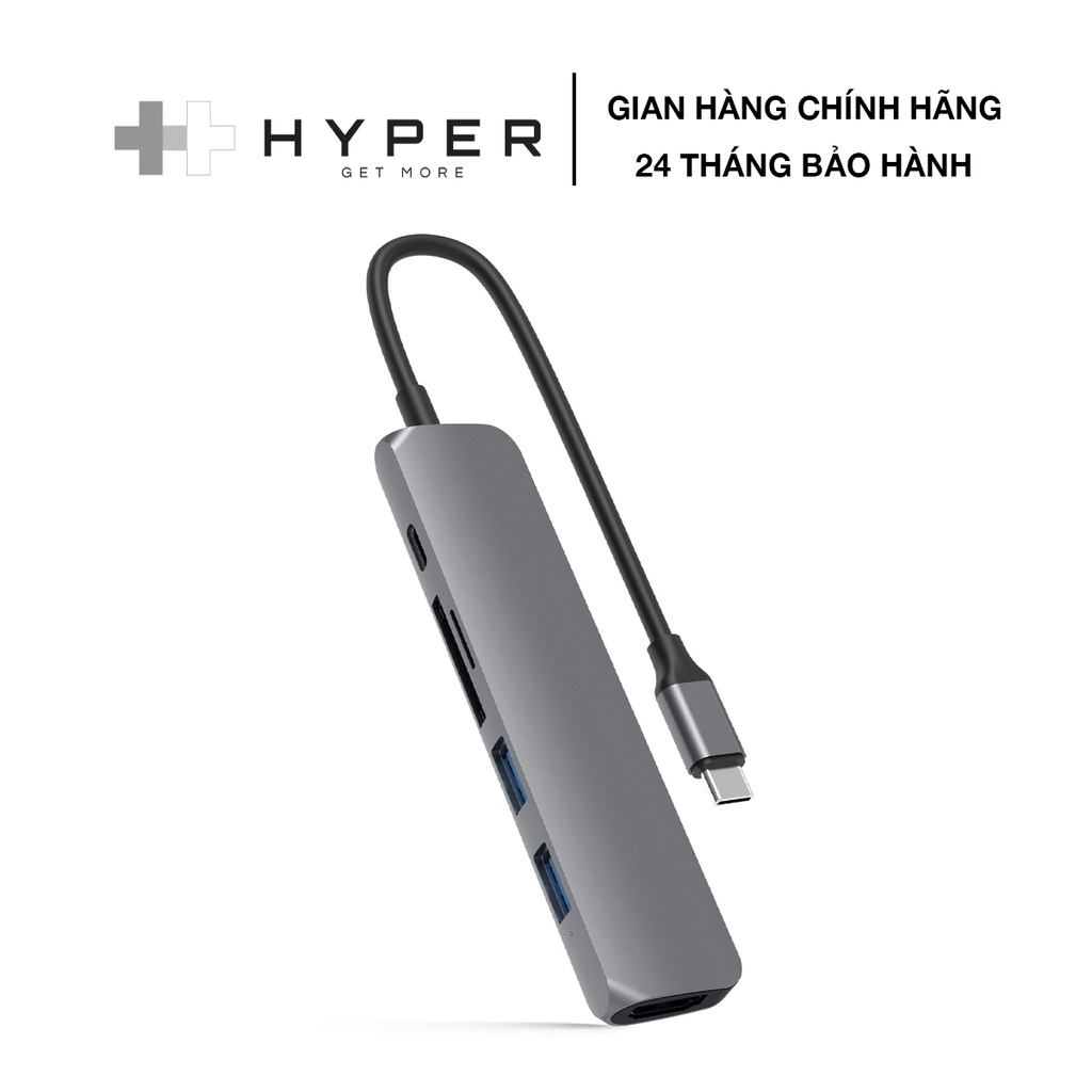 Cổng Chuyển HyperDrive BAR 6-in-1 USB-C Hub For Macbook, PC &amp; Devices - HD22E