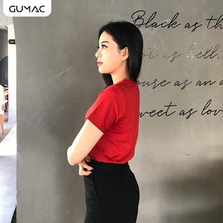 Áo thun nữ cổ tim GUMAC AT12937
