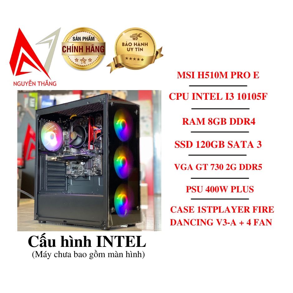 Thùng PC CẤU HÌNH 1STPLAYER ( H510 - I3 10105F - 8G - GT730 2GD5 ) new chính hãng