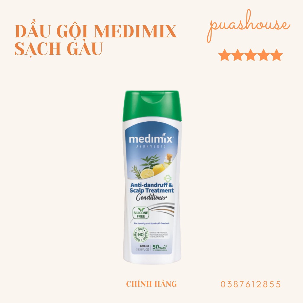 [CHÍNH HÃNG] BỘ DẦU GỘI, DẦU XẢ SẠCH GÀU VÀ NGỨA DA ĐẦU MEDIMIX 400ML/ CHAI