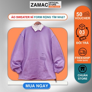 Áo khoác nỉ sweater ZAMAC chất vải dày, ấm form rộng tay bồng - ZA0010