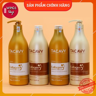 Cặp Dầu Gội Xả TACAVY 1000ml | Giảm Gãy Rụng, Phục Hồi Tóc Hư Tổn, Khô Xơ | Hàng Chính Hãng