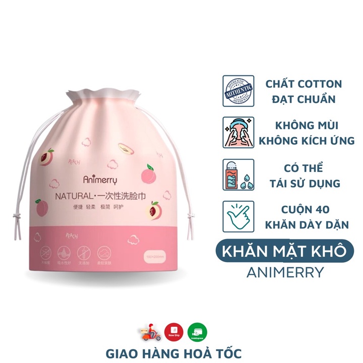 ⚡Hàng Nhập Khẩu⚡ Khăn Giấy Khô Animerry (Túi 40 Miếng) – Kết Cấu Siêu Bền & Mềm Mịn Sử Dụng Được Cho Mọi Đối Tượng