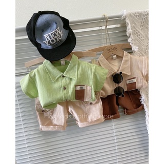 Set đũi phối áo túi gấu cho bé trai