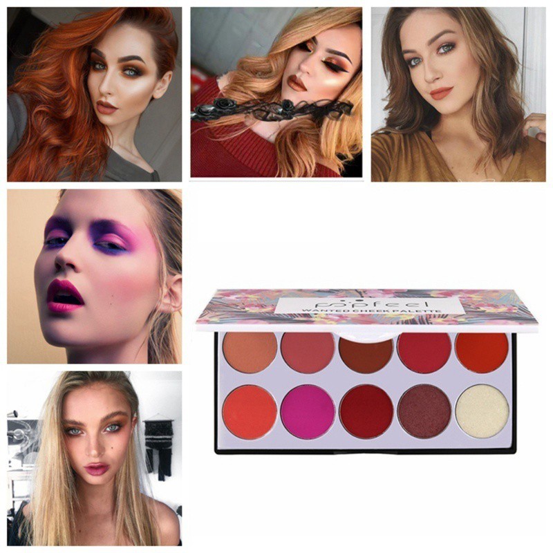 [Hàng mới về] Bảng phấn đánh má hồng Popfeel lâu trôi có 10 màu chống nước / nhòe hiệu quả | BigBuy360 - bigbuy360.vn