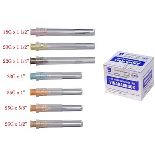 Đầu kim Vinahankook các số từ 18G đến 26G hộp 100 cái