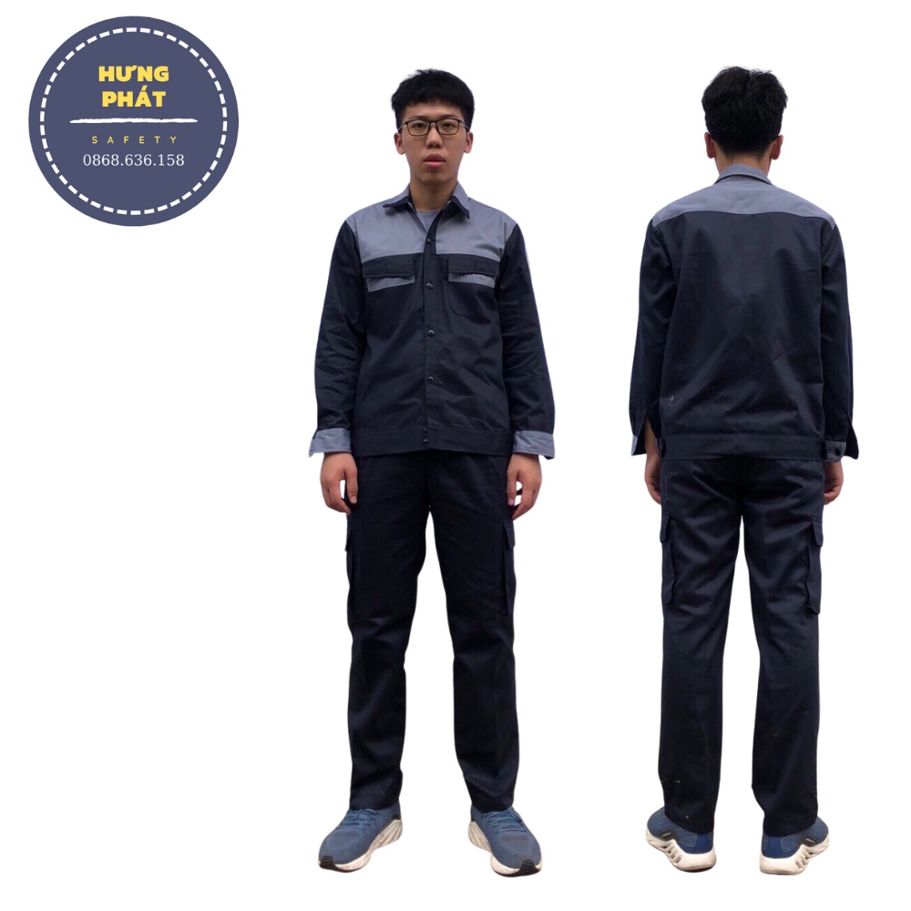 Bộ bảo hộ lao động may kỹ, quần áo bảo hộ lao động hàng đẹp M18