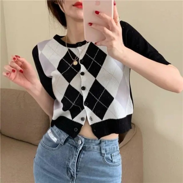 Áo Cardigan Dệt Kim Tay Lửng Dáng Ôm Dễ Phối Đồ Thời Trang Cho Nữ