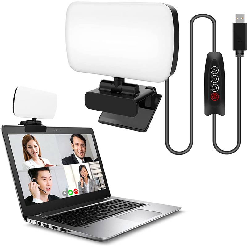 Webcam Light with 3 Light es and Stepless Dimming,Zoom Lighting for Video Recording/Live Streaming/Video Conferencing