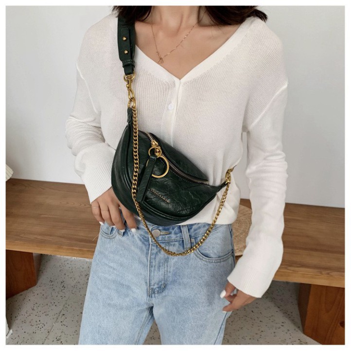 Túi bao tử đeo chéo trước ngực Cnk khóa tròn da PU siêu mềm DC07 túi đeo chéo TX Quảng Châu cao cấp | BigBuy360 - bigbuy360.vn