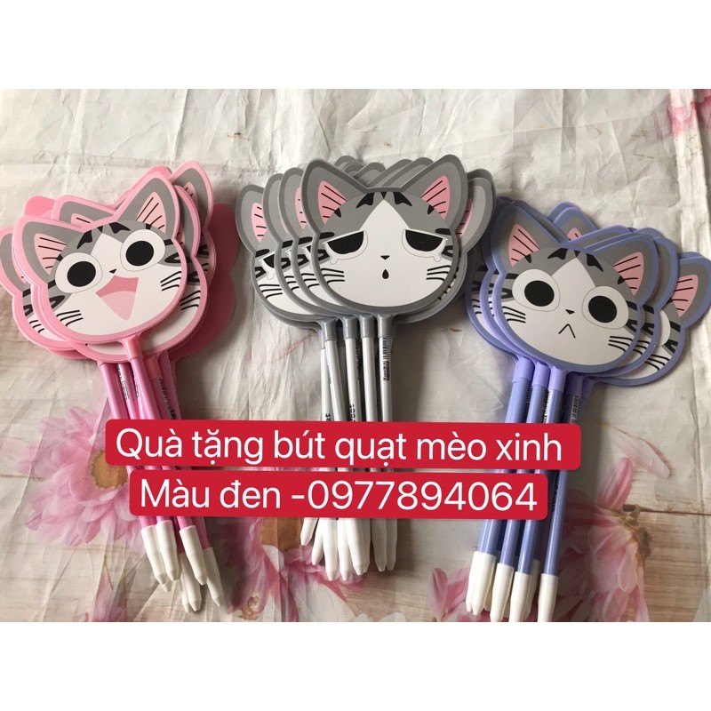 [Quà tặng học sinh] Bút quạt mèo xinh mực đen ❤️đồ dùng học tập cần thiết cho các con☘️