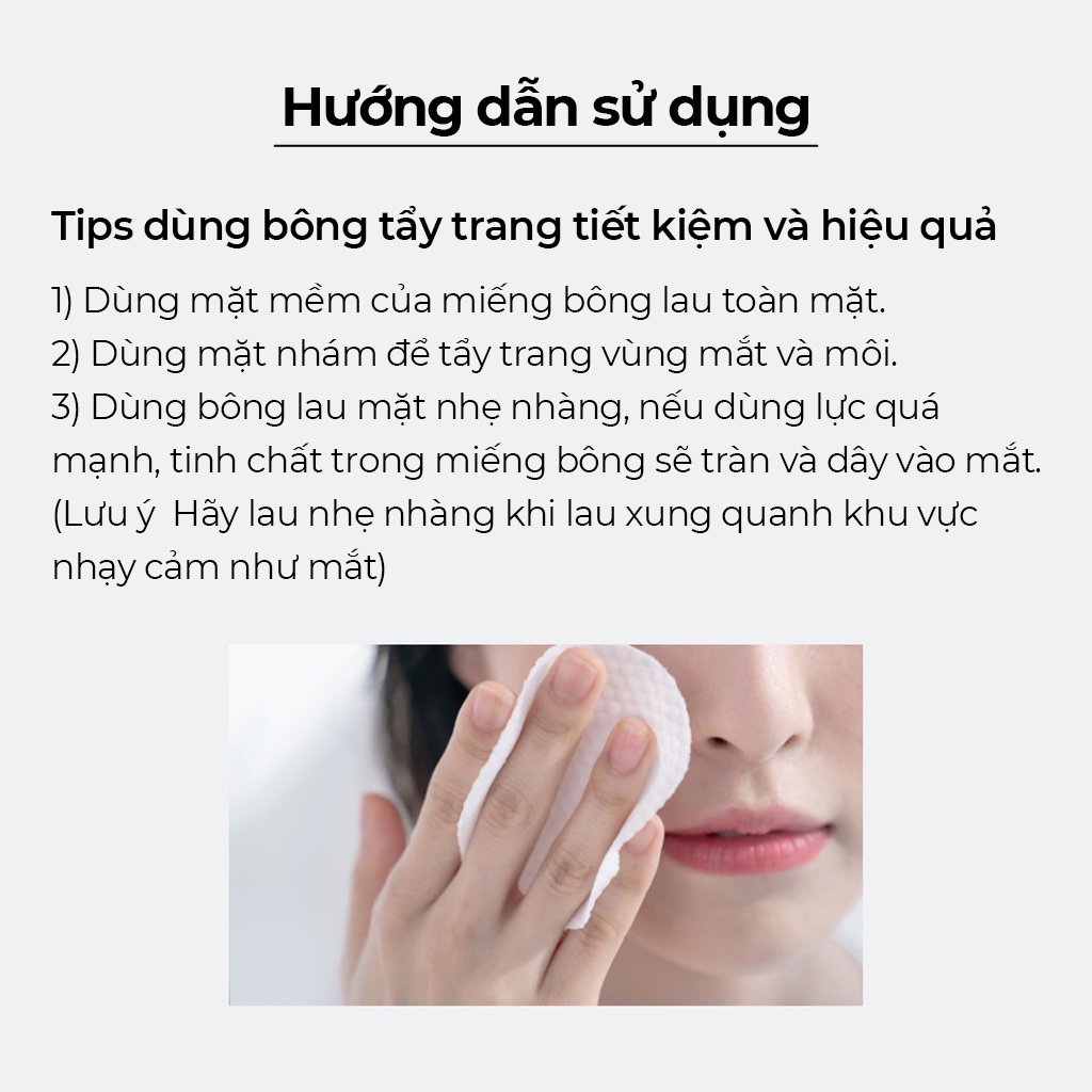 Bông tẩy trang thấm toner CELIMAX Làm sạch da trong 1 bước 60 miếng